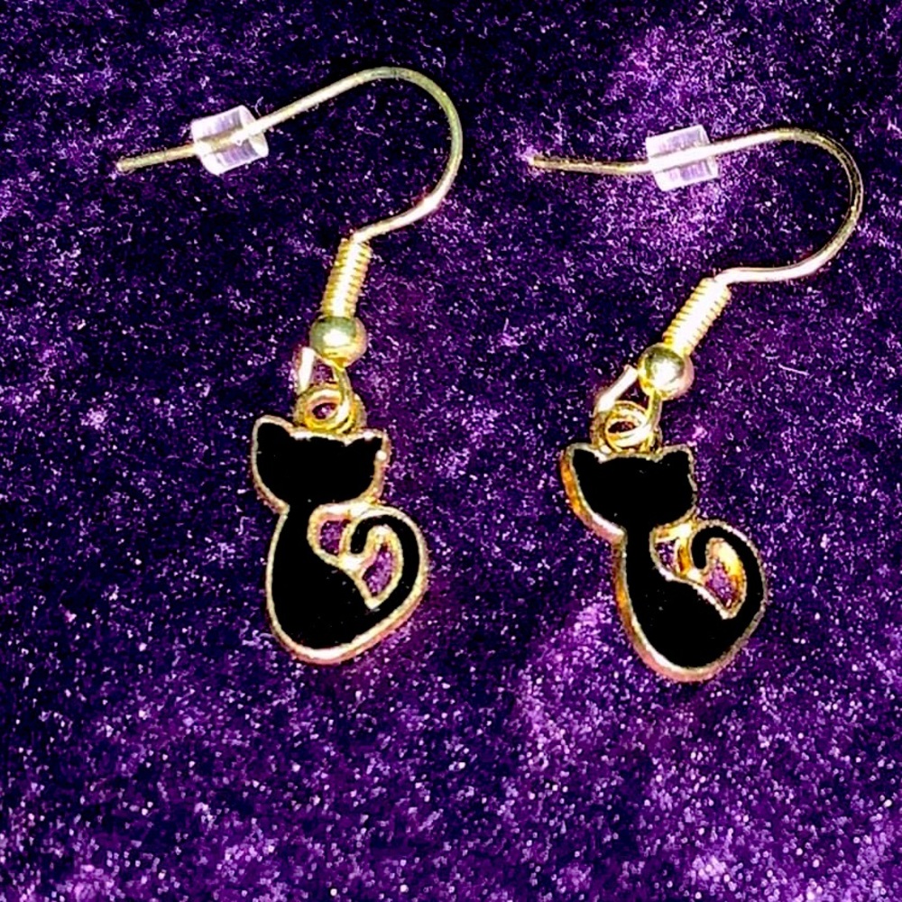 Black cat Earrings